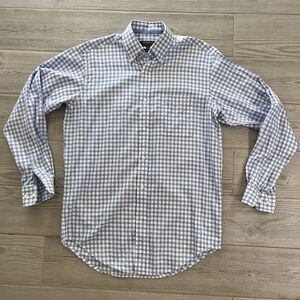 Bobby Jones Collection Blue Plaid Cotton Long Sleeves Shirt Woven Italy Size S‎